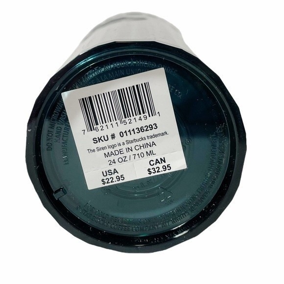 NWT Starbucks Ocean Kaleidoscope Iridescent Domed Lid Venti Cold Cup Blue Green - Picture 8 of 9